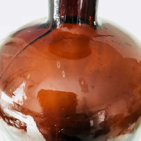 Blown Glass Antique Apothecary Bottle Jar Jug Drugstore Pharmacy Medical Collectible Pharmaceutical display 1880's amber cork top