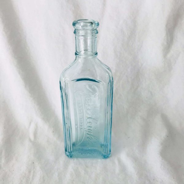 Bottle Antique Apothecary Pharmacy medicine jar Medical Pharmaceutical display collectible Aqua blue Rawleigh's Trade Mark USA