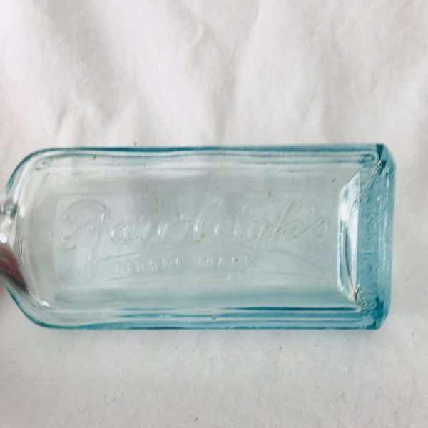 Bottle Antique Apothecary Pharmacy medicine jar Medical Pharmaceutical display collectible Aqua blue Rawleigh's Trade Mark USA