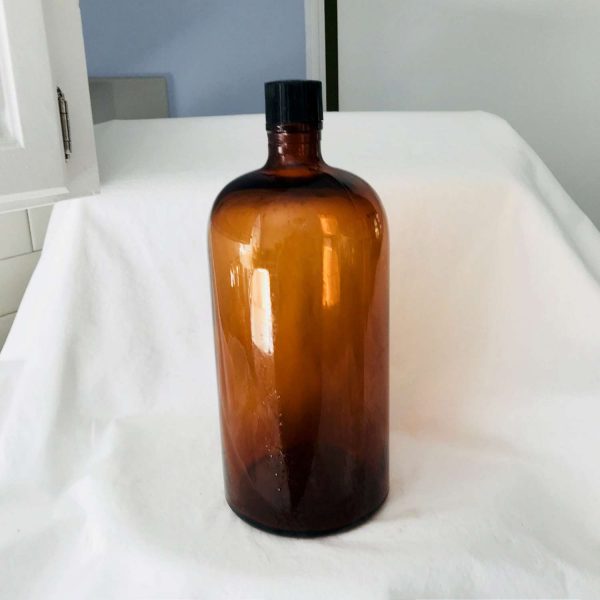 Bottle Antique Apothecary Pharmacy medicine jar Medical Pharmaceutical display collectible bakelite threaded lid