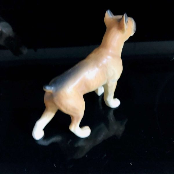 Boxer Standing Dog Figurine matte finish fine bone china Norleans Japan 7 1/2" across collectible display farmhouse cottage bedroom
