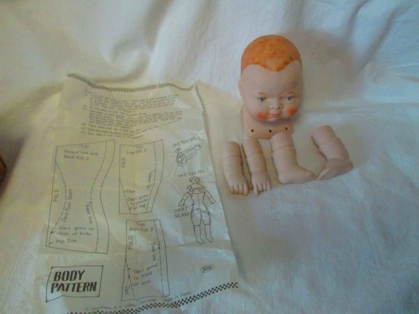 Byuelo-Style Doll Kit Genuine Bisque Made in Japan Mid Century Complete with Pattern & instructions