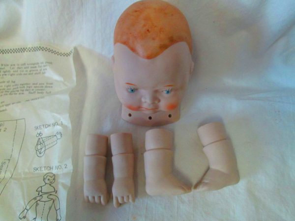 Byuelo-Style Doll Kit Genuine Bisque Made in Japan Mid Century Complete with Pattern & instructions
