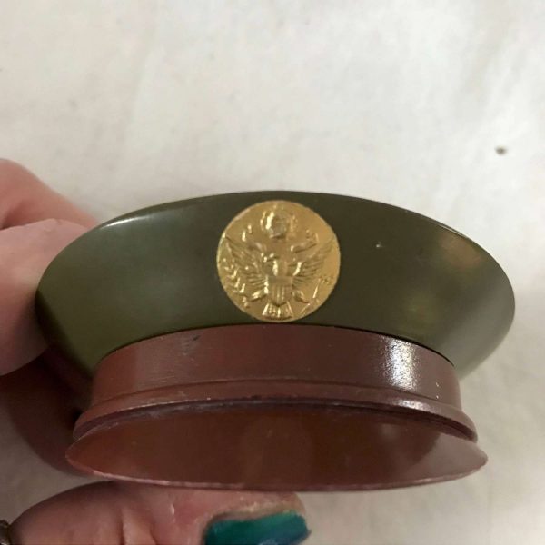 Compact RARE Henriette WWII Army Military Hat Powder Compact Vanity Collectible Display T.V. Movie Prop militaria face powder