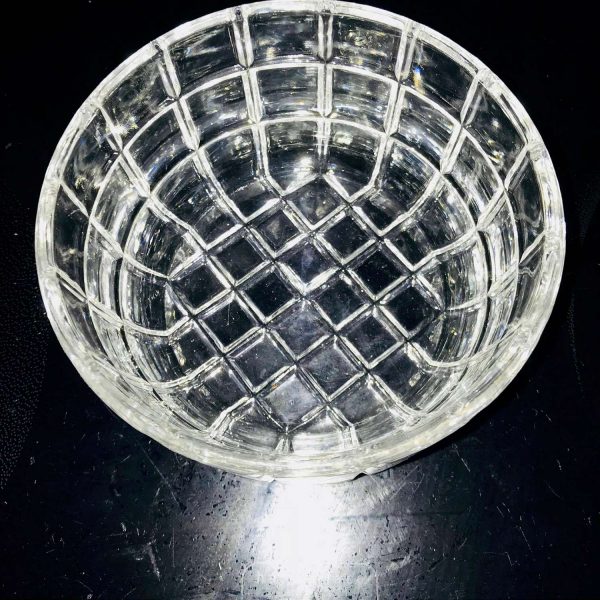 Crystal Round Bowl with Checked Cut pattern Heavy lead crystal Tuscany Hand made Yougoslavia display collectible elegant crystal Mod