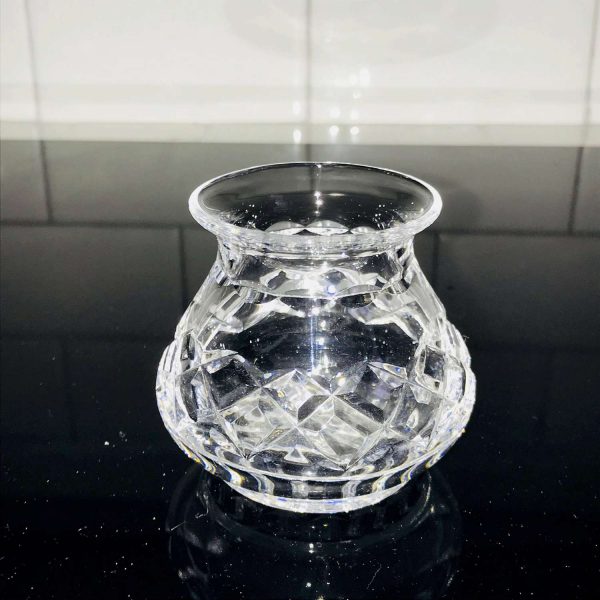 Crystal Small Bud Vase Diamond Cut pattern lead crystal  Hand made display collectible elegant crystal Mod Retro Unique design
