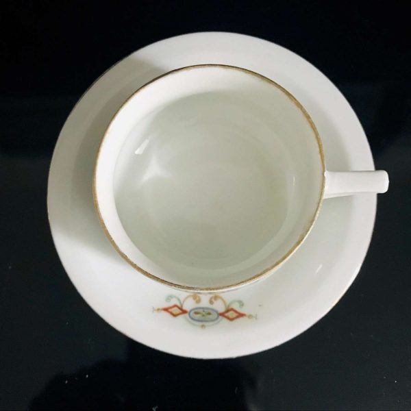 Demitasse tea cup and saucer Richard Ginori Italy EARLY Art Nouveau Hand painted Dining Serving Collectible Display RARE