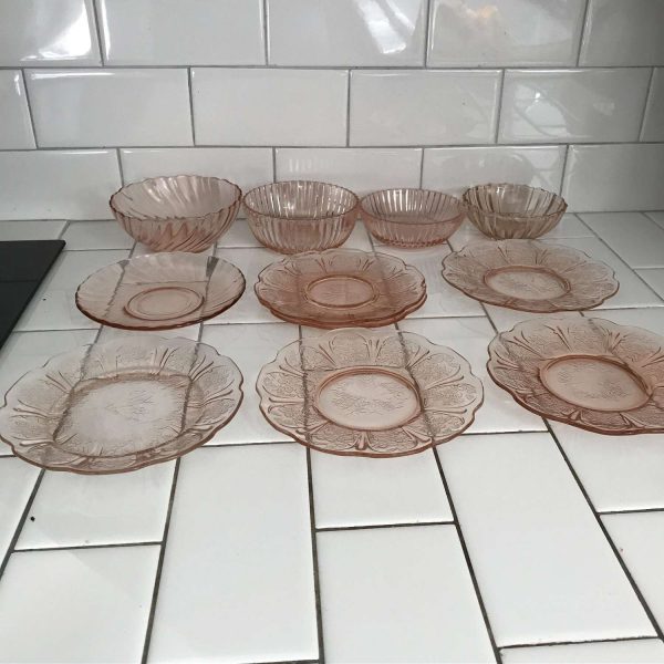 Depression glass Lot of 11 pieces farmhouse collectible glass display mix and match glass