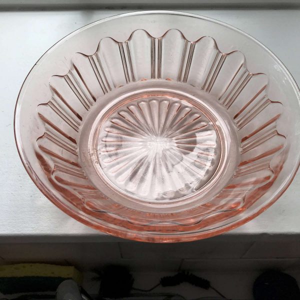 Depression glass Pink Colonial Hocking Glass Co. Vegetable Bowl Farmhouse Collectible Glass Cottage shabby chic display serving 1934-36