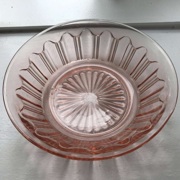 Depression glass Pink Colonial Hocking Glass Co. Vegetable Bowl Farmhouse Collectible Glass Cottage shabby chic display serving 1934-36