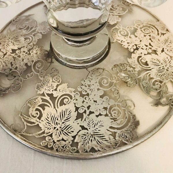 Double candlestic holder Sterling Silver Overlay 1930's Deco Era Collectible Display Farmhouse serving dining Art Deco
