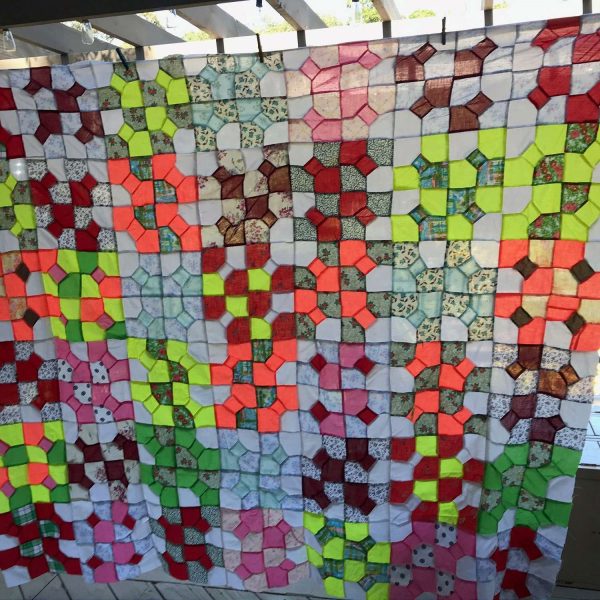 Early 1900's hand stitched quilt top unfinished needs completion padding and back need to be added
