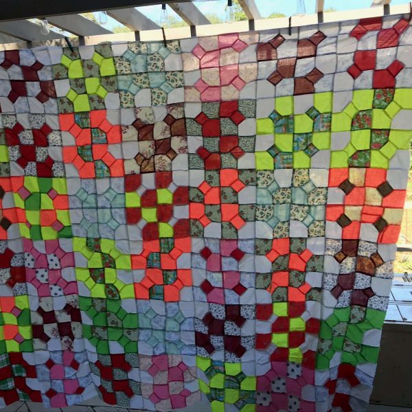 Early 1900's hand stitched quilt top unfinished needs completion padding and back need to be added