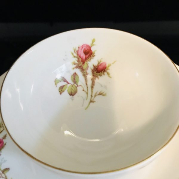 Eschenbach tea cup and saucer TRIO Bavaria Germany Fine bone china Pink Roses gold trim farmhouse collectible display dining coffee