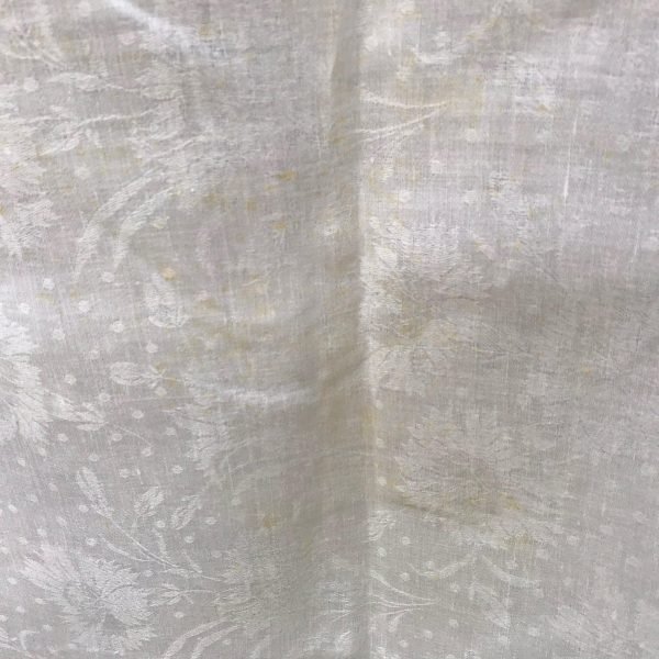 Fantastic Vintage Banquet size tablecloth Damask 66" x 100" Floral with floral and dotted boarders and center section
