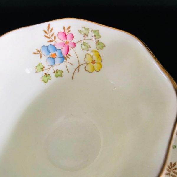 Foley Tea Cup and Saucer Dainty Delicate Chintz Floral light green pink blue yellow floral England Collectible Display Farmhouse bridal
