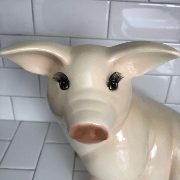 Giant Piggy Bank Robroy brand name great detail and coloring 12" tall 12" long farmhouse collectible display farm animals