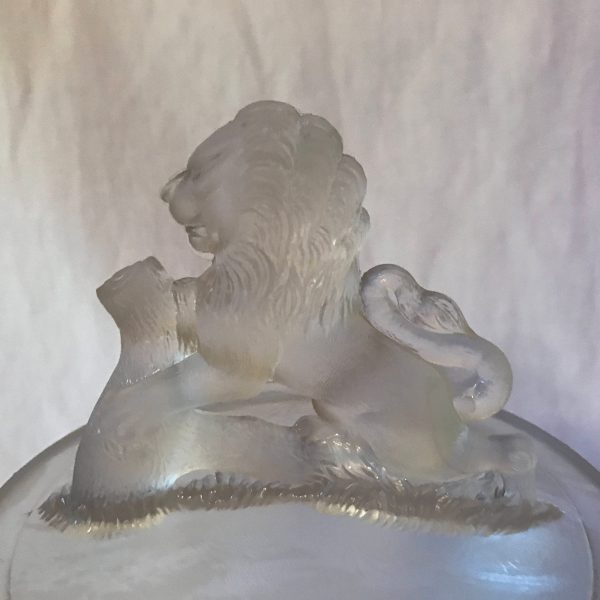 Gillinder & Sons Lion Head Pattern Glass Compote 1800's cable edge Farmhouse Elegant collectible display compote pedestal bowl lidded