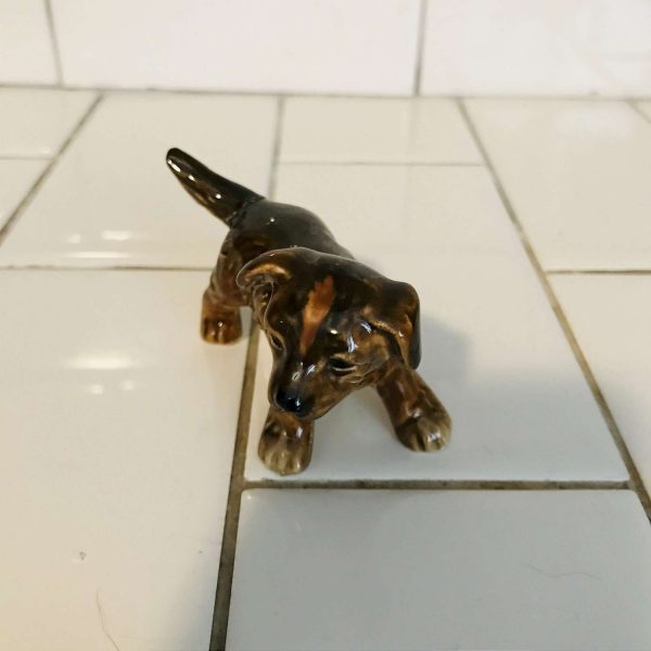 Goebel brown spaniel Puppy Figurine W. Germany fine bone china collectible display farmhouse cottage