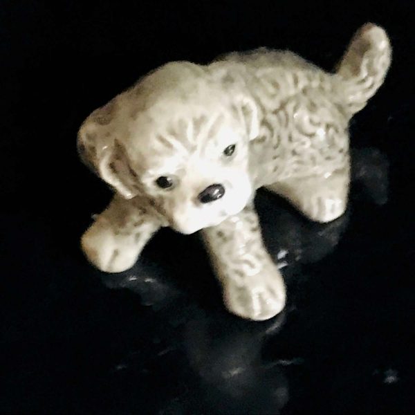 Goebel Gray Poodle Puppy Figurine W. Germany fine bone china collectible display farmhouse cottage
