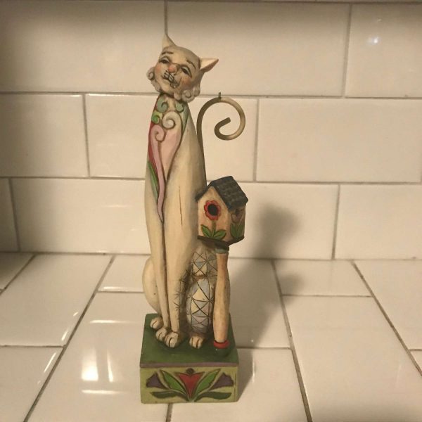 Jim Shore Collectible Tilly-crazy cat lady cat lovers display figurine Cat with birdhouse
