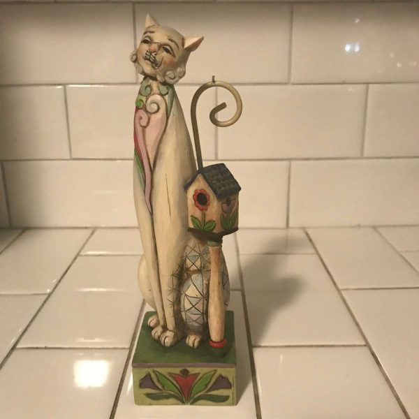 Jim Shore Collectible Tilly-crazy cat lady cat lovers display figurine Cat with birdhouse