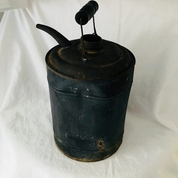Metal Oil Can Gas station collectible storage display garage farmhouse cabin cottage lodge gas station display no lid