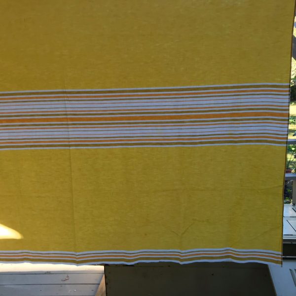 Mid Century Yellow Striped Kitchen Retro Tablecloth Printed Cotton 50"x70" Retro Mod Kitchen decor