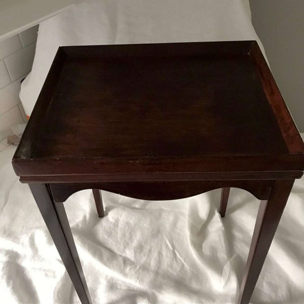 Miniature Antique Wooden Accent table Made in USA Collectible child's furniture pretend play display antique table
