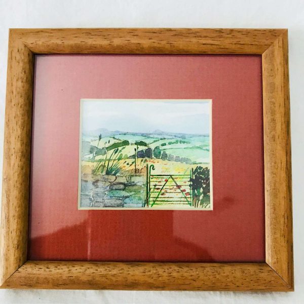 Miniature Wall Art Picture Artist water color Louise Waugh The country collection collectible display cottage farmhouse entryway Ireland