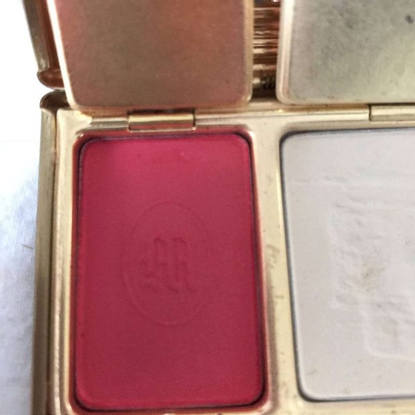 Mondaine Compact Early 1930's Swiss made Rouge Face Powder with original puffs Unused rouge Art Deco New York USA