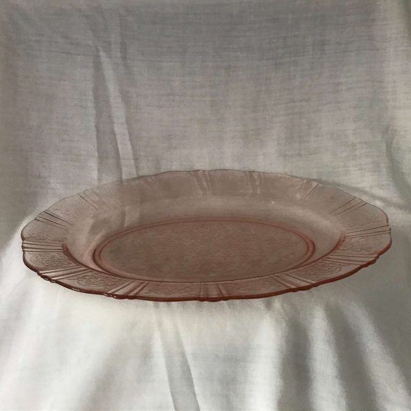Pink Depression glass serving plate platter tray American Sweetheart platter hard to find Mint Condition farmhouse collectible shabby chic