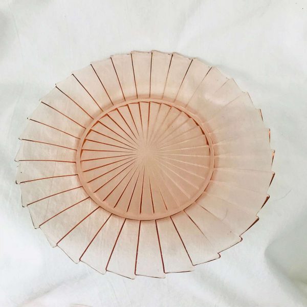 Plate Tray Pink Depression Glass serving dining farmhouse collectible display glass table top display shabby chic cottage