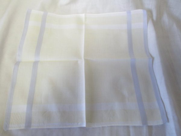 Pretty Cotton Yellow hankie with white and lavender plaid pattern Fantastic!!