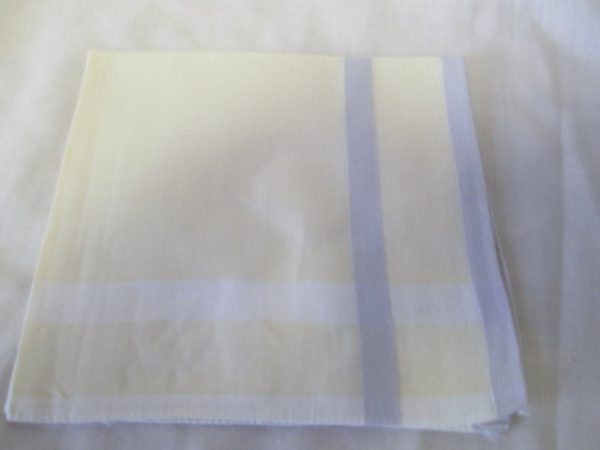 Pretty Cotton Yellow hankie with white and lavender plaid pattern Fantastic!!