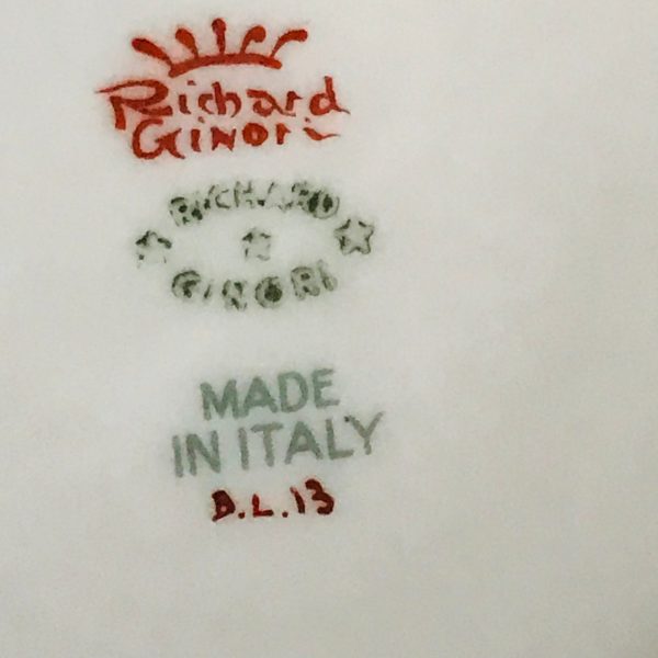 Richard Ginori Tea cup and saucer TRIO Italy  Fine bone china Rapallo farmhouse collectible display serving