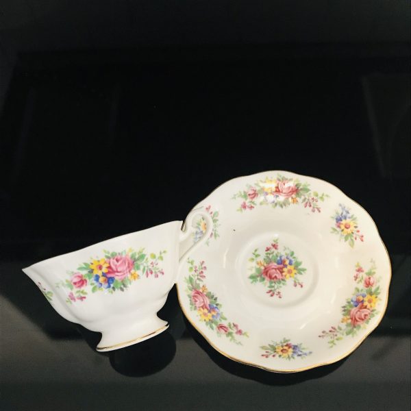 Royal Albert tea cup and saucer England Fine bone china floral bouquets inside and out collectible display coffee serving cottage