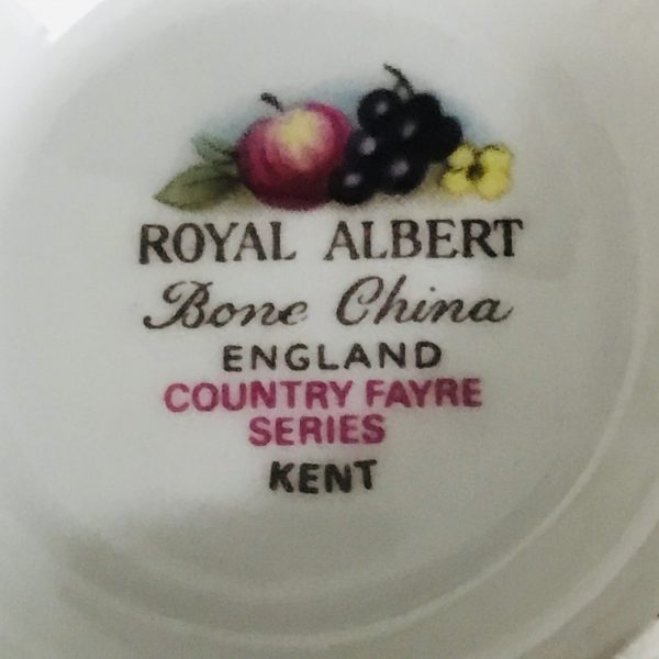 Royal Albert Tea cup and saucer Fruit Country Fayre Series England Fine bone china farmhouse collectible display dining serving