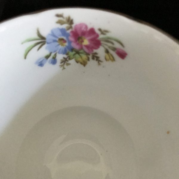 Royal Stafford Tea cup and saucer England Fine bone china dainty flowers gold trim farmhouse collectible display cottage