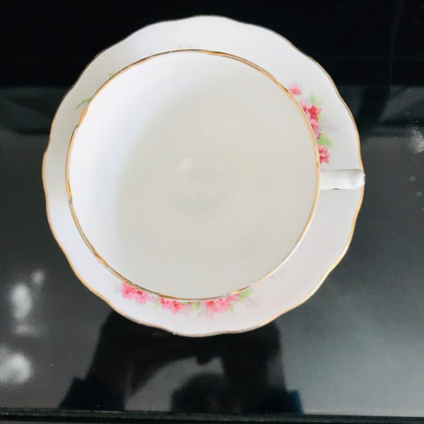 Royal Vale Tea cup and saucer England Fine bone china Dainty Light and Dark Pink farmhouse collectible display coffee bridal wedding