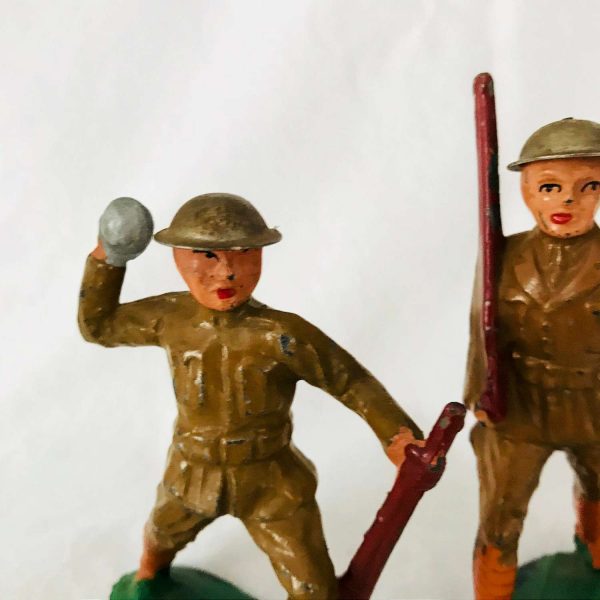 Set of 3 Metal Collectible Military German Soldiers Men and a Nurse militaria display figurines display