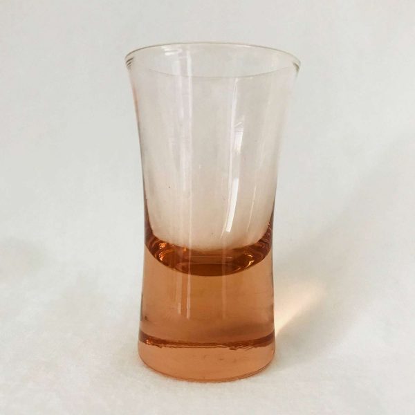 Shot glasses Mid Century Modern Peach/Orange Shot Glass set of 6 mod retro atomic collectible glass display barware