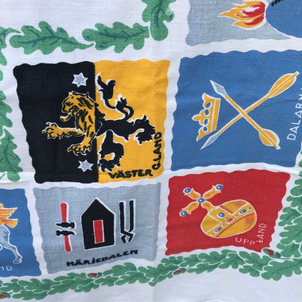 Tablecloth Vintage Retro Cotton Kitchen European decor dining serving collectible black red green yellow 46"x48" display