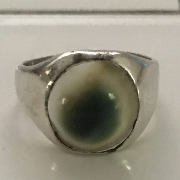 Unisex Sterling silver vintage ring Evil Eye marked R hand made size 10 One of a Kind