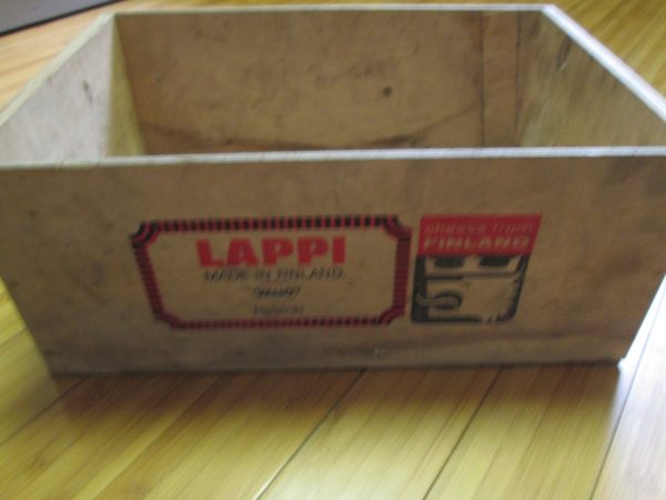 Vfintage Cheese Box Pasteurized Process Cheese from Finland Wooden Advertising Box