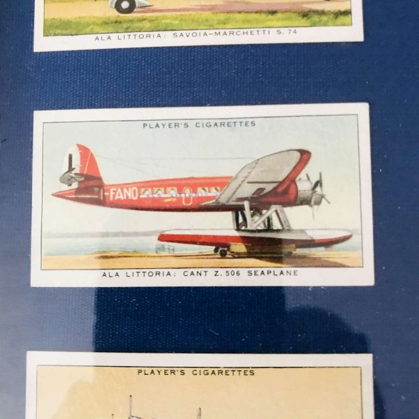 Vintage 1939 Players Cards Airlines Mounted 20x26 collectible tobacco tobacciana display wall art 50 cards