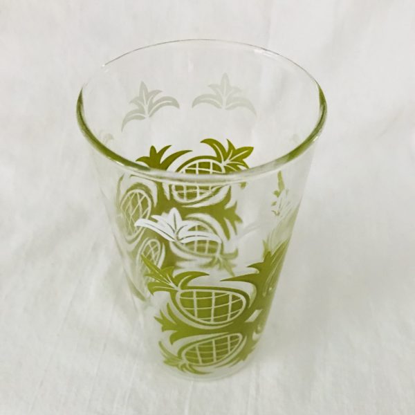 Vintage 1960's Single water glass farmhouse collectible display kitchen serving 5" tall 2 3/4" across the top 10 oz Gren Pineapples