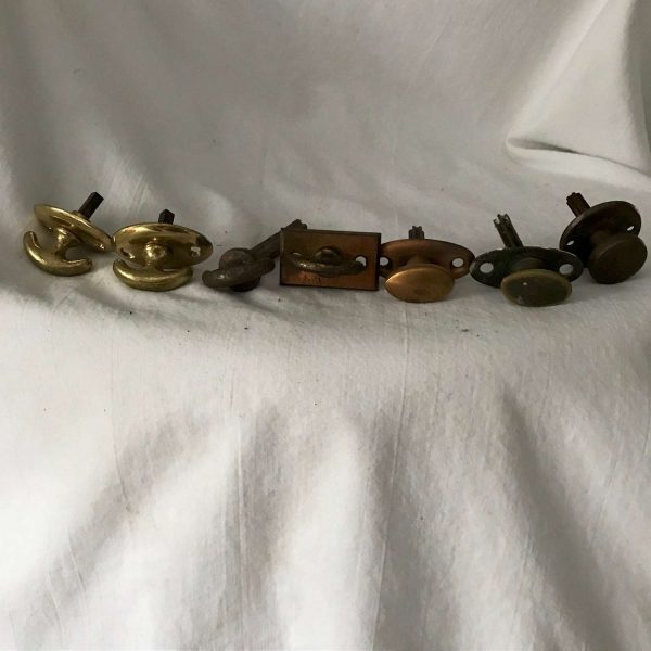 Vintage & Antique lot of Door escutcheons knobs trim brass copper steel renovation parts farmhouse antique home repairs fixtures fobs finial