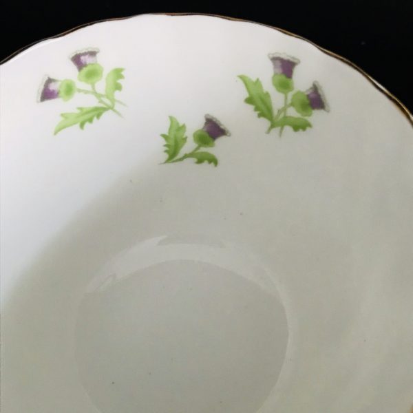 Vintage Aynsley Tea Cup and Saucer Purple Thistle pattern Fine porcelain England Collectible Display Farmhouse Cottage