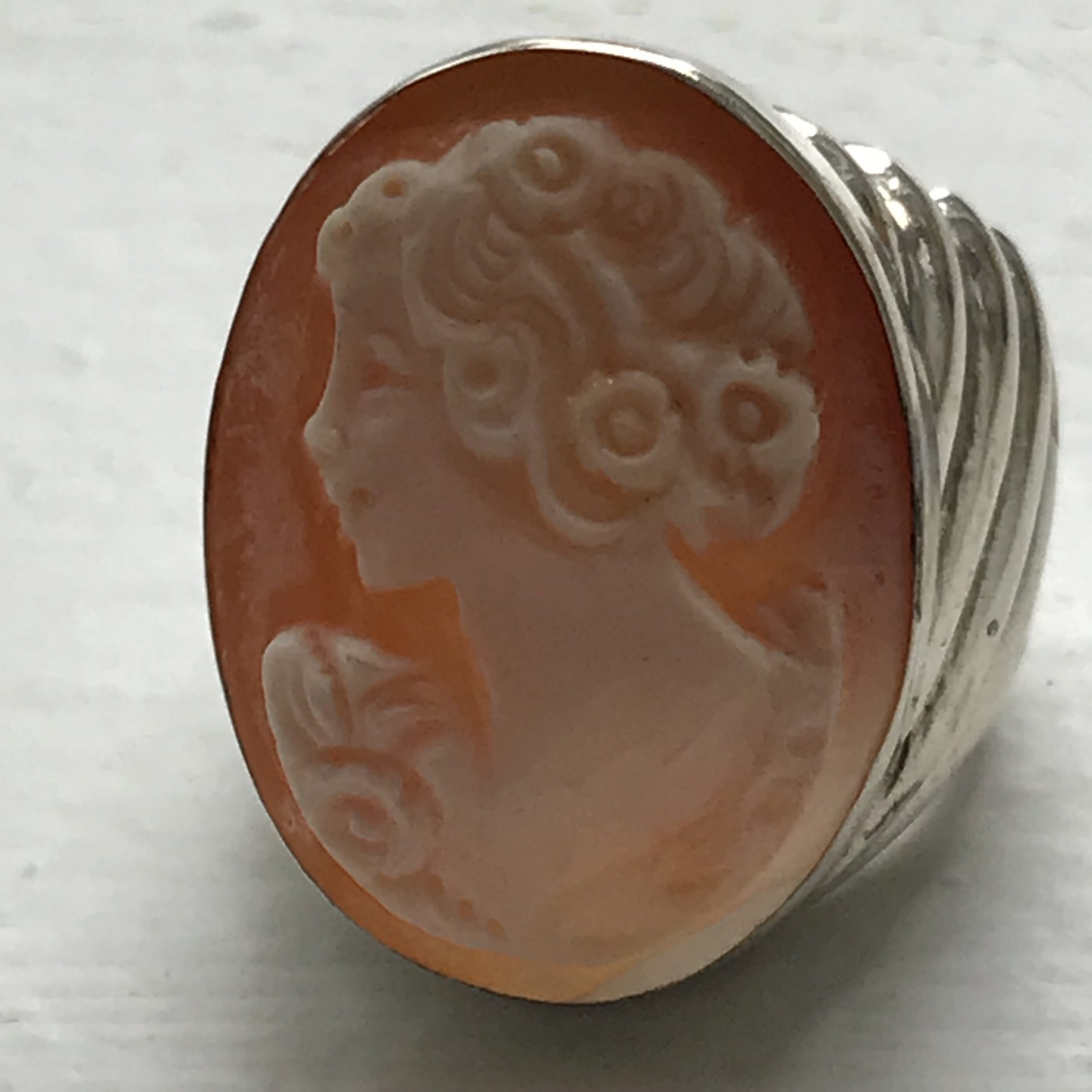 Large Mexican Silver Cameo Ring - Reveka Rose